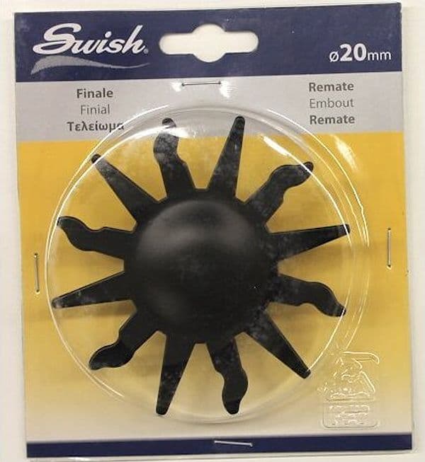 SWISH---TERMINALE/POMOLO-PER-BASTONI-TENDE-IN-ACCIAIO-NERO-OPACO-SOLE-D.20-MM