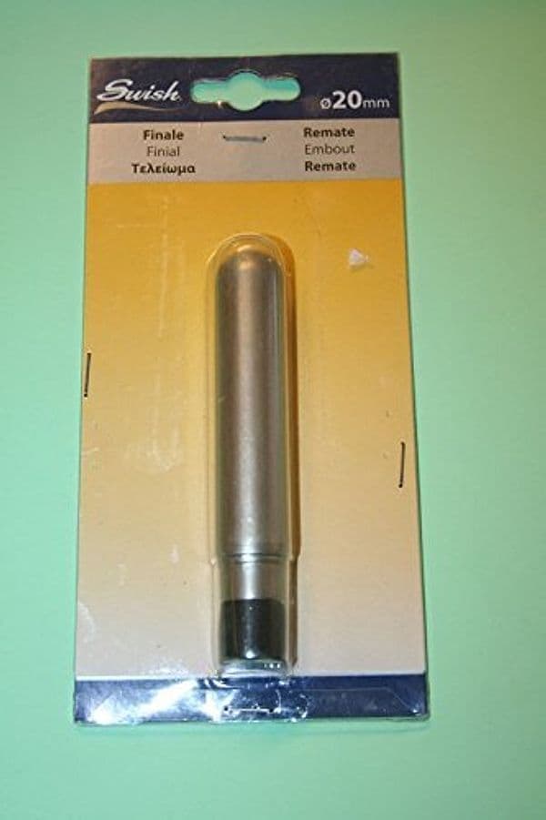 SWISH---TERMINALE/POMOLO-PER-BASTONI-TENDE-IN-ACCIAIO-NICKEL-SATINATO-ROCKET-D.20-MM