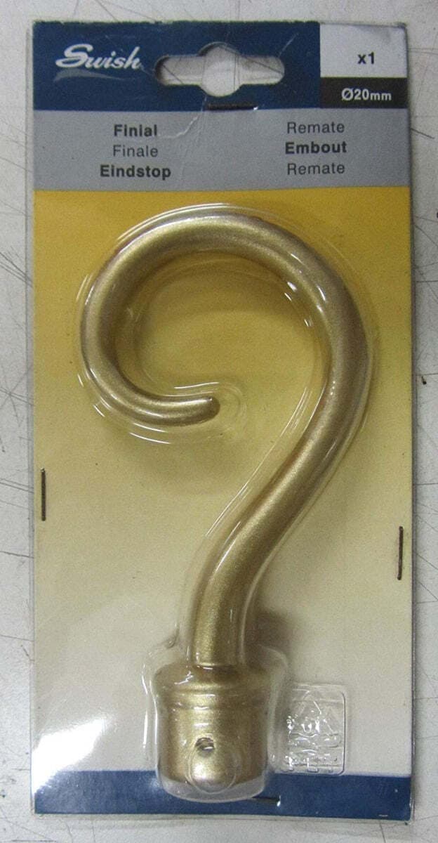 SWISH---TERMINALE/POMOLO-PER-BASTONI-TENDE-IN-ACCIAIO-ORO-SATINATO-UNCINO-D.20-MM
