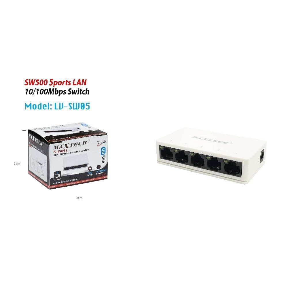 Switch Desktop 5 Porte Lan Sw500 10/100mbps Facile Installazione Maxtech Lv-sw05 Informatica e Videogiochi > Accessori PC > Adattatori e Convertitori Trade Shop italia - Napoli, Commerciovirtuoso.it