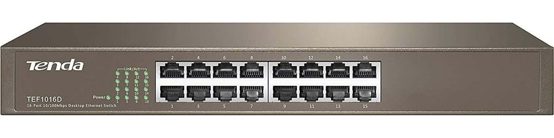 SWITCH DI RETE 10/100MBPS 16 PORTE RACK TENDA TEF1016D GRIGIO in 85cento.it - Potenza, commercioVirtuoso.it