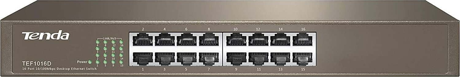 SWITCH DI RETE 10/100MBPS 16 PORTE RACK TENDA TEF1016D GRIGIO in 85cento.it - Potenza, commercioVirtuoso.it