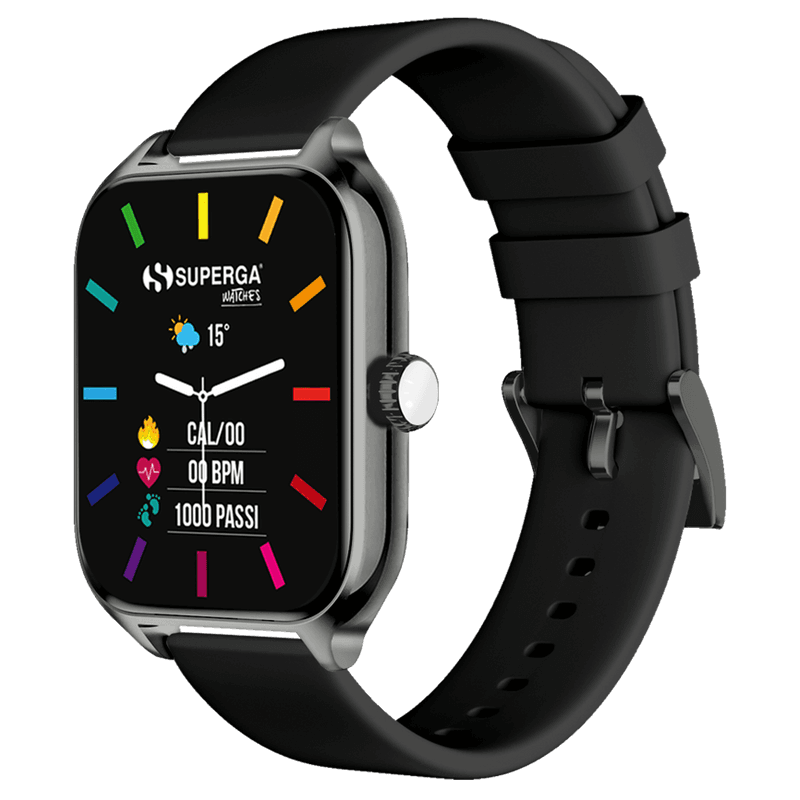 Smartwatch superga alluminio black quadrata silicone black swt-stc004 in Smartwatch eWeki - Napoli, commercioVirtuoso.it