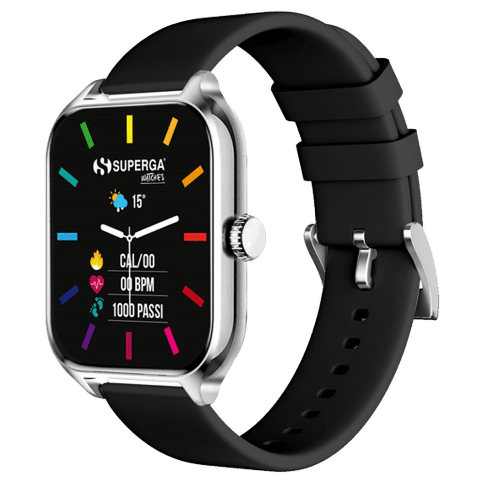 Smartwatch superga alluminio silver quadrata silicone black swt-stc009 in Smartwatch eWeki - Napoli, commercioVirtuoso.it