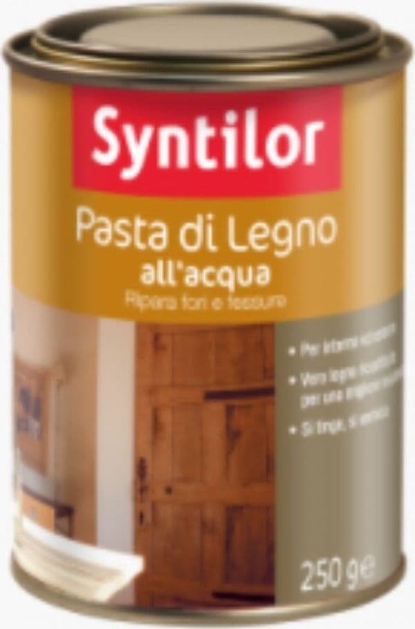 SYNTILOR---PASTA-DI-LEGNO-ALL'ACQUA---RIPARA-FORI-E-FESSURE---PER-NOCE-BIONDO-250gr
