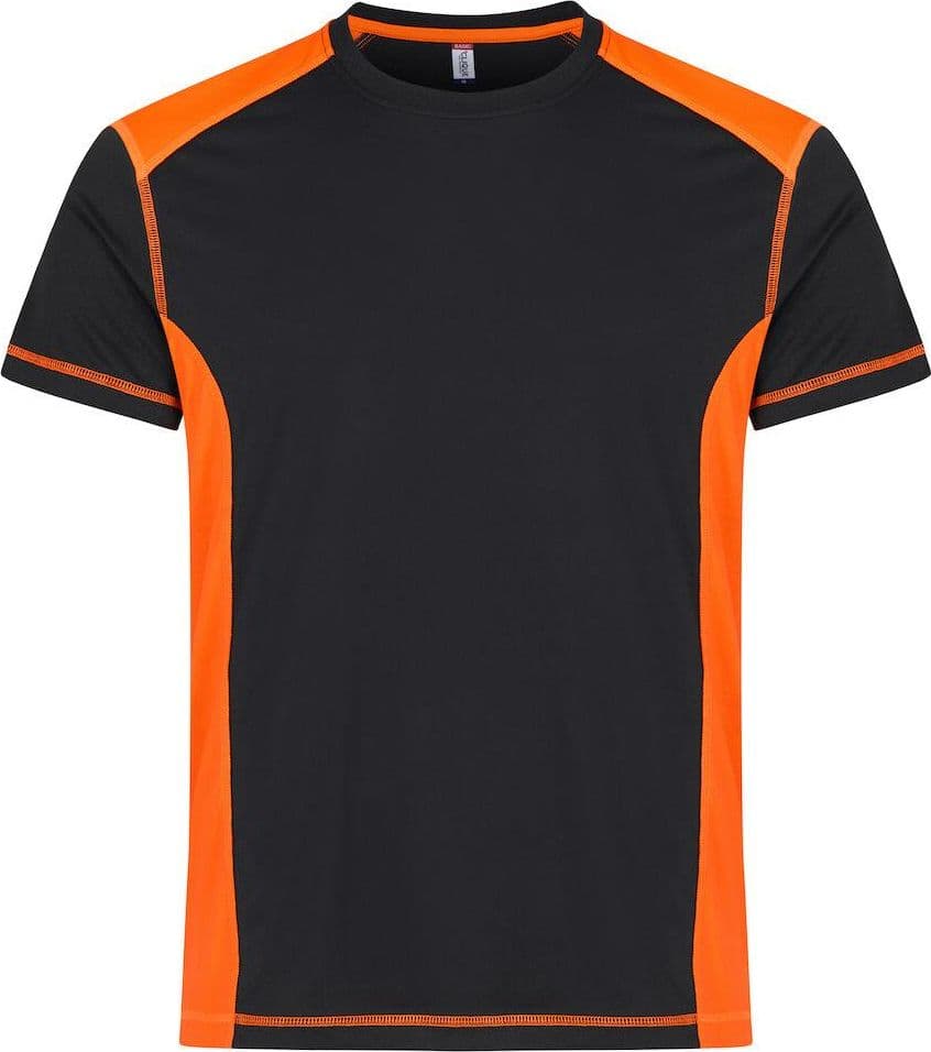 T-Shirt Ambition Nero Arancio Maglietta Bicolore Ecosostenibile in T-shirt Dresswork - Como, commercioVirtuoso.it