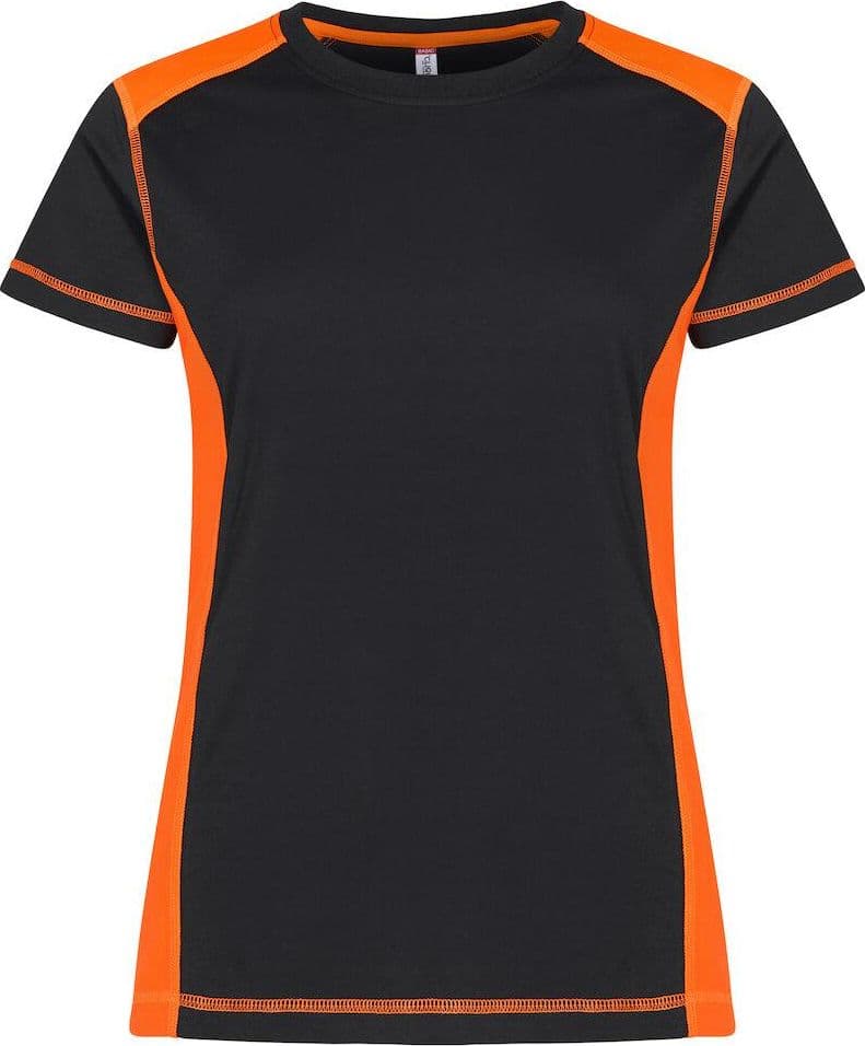 T-Shirt Ambition Nero Arancio Maglietta Donna Bicolore Ecosostenibile in T-shirt Dresswork - Como, commercioVirtuoso.it