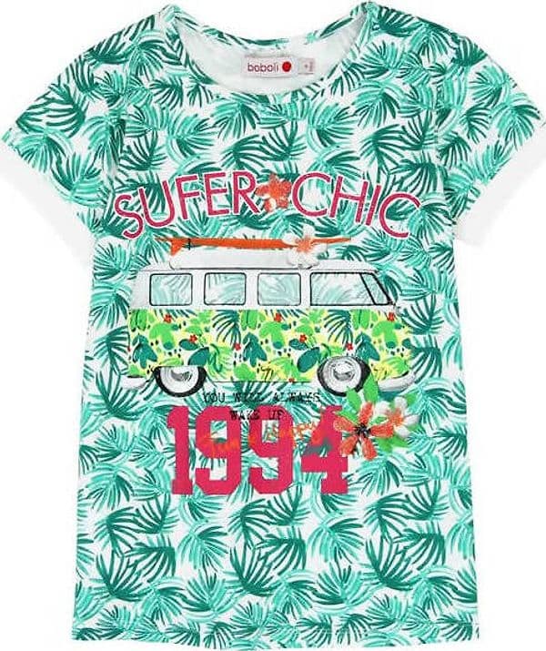 T-Shirt Bambina Estiva Mezze Maniche Girocollo Stampata Verde e Bianca Palme Maglia Estate Bimba Colorata Maglietta 90% Cotone Moda/Bambine e ragazze/Abbigliamento/T-shirt top e bluse/T-shirt Piccole Canaglie - Tropea, Commerciovirtuoso.it
