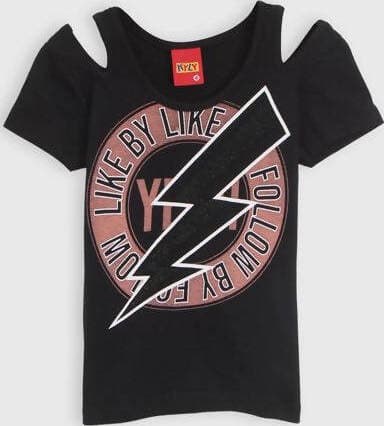 T-Shirt Bambina Nera Estiva Stampata Rock Maglia Top Bimba Estivo in Cotone Maglietta Leggera Estate Nera e Rosa T-SHIRT Piccole Canaglie - Tropea, Commerciovirtuoso.it