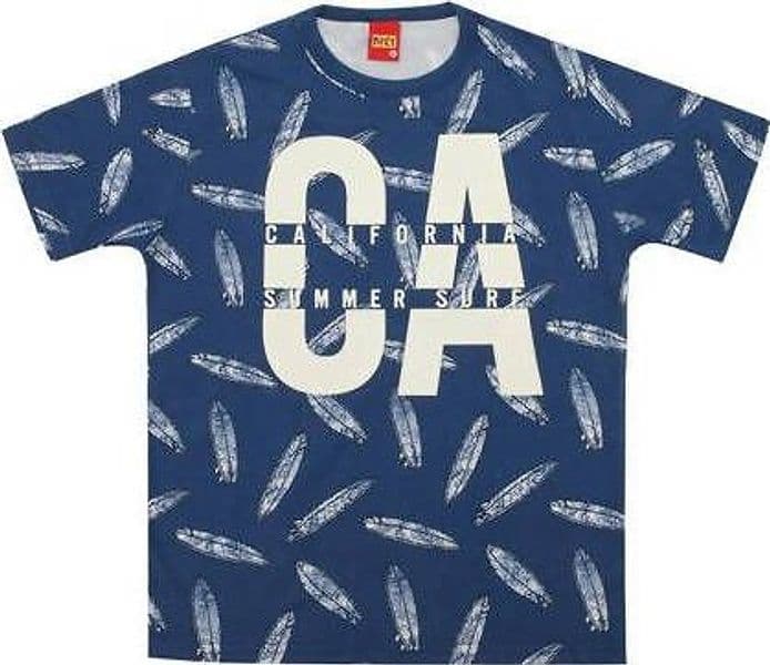 T-SHIRT Bambino 100% Cotone Blu Bianca Stampata California Maglia Mezze Maniche Girocollo Bimbo Maglietta Estiva Stampa Surf Blu Bianca Azzurra T-SHIRT Piccole Canaglie - Tropea, Commerciovirtuoso.it