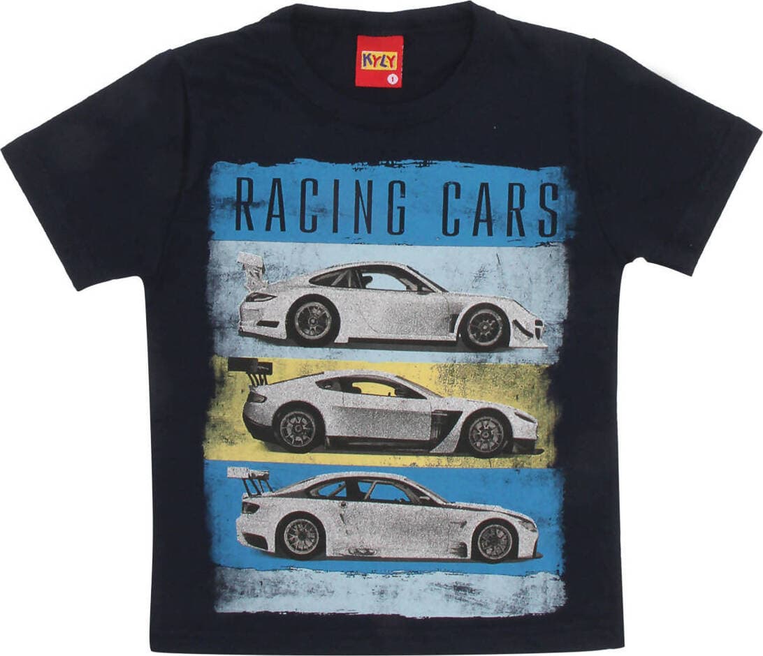 T-SHIRT Bambino 100% Cotone Blu Stampata Macchine Maglia Mezze Maniche Girocollo Bimbo Maglietta Estiva Stampa Multi Colore Macchina Azzurro T-SHIRT Piccole Canaglie - Tropea, Commerciovirtuoso.it
