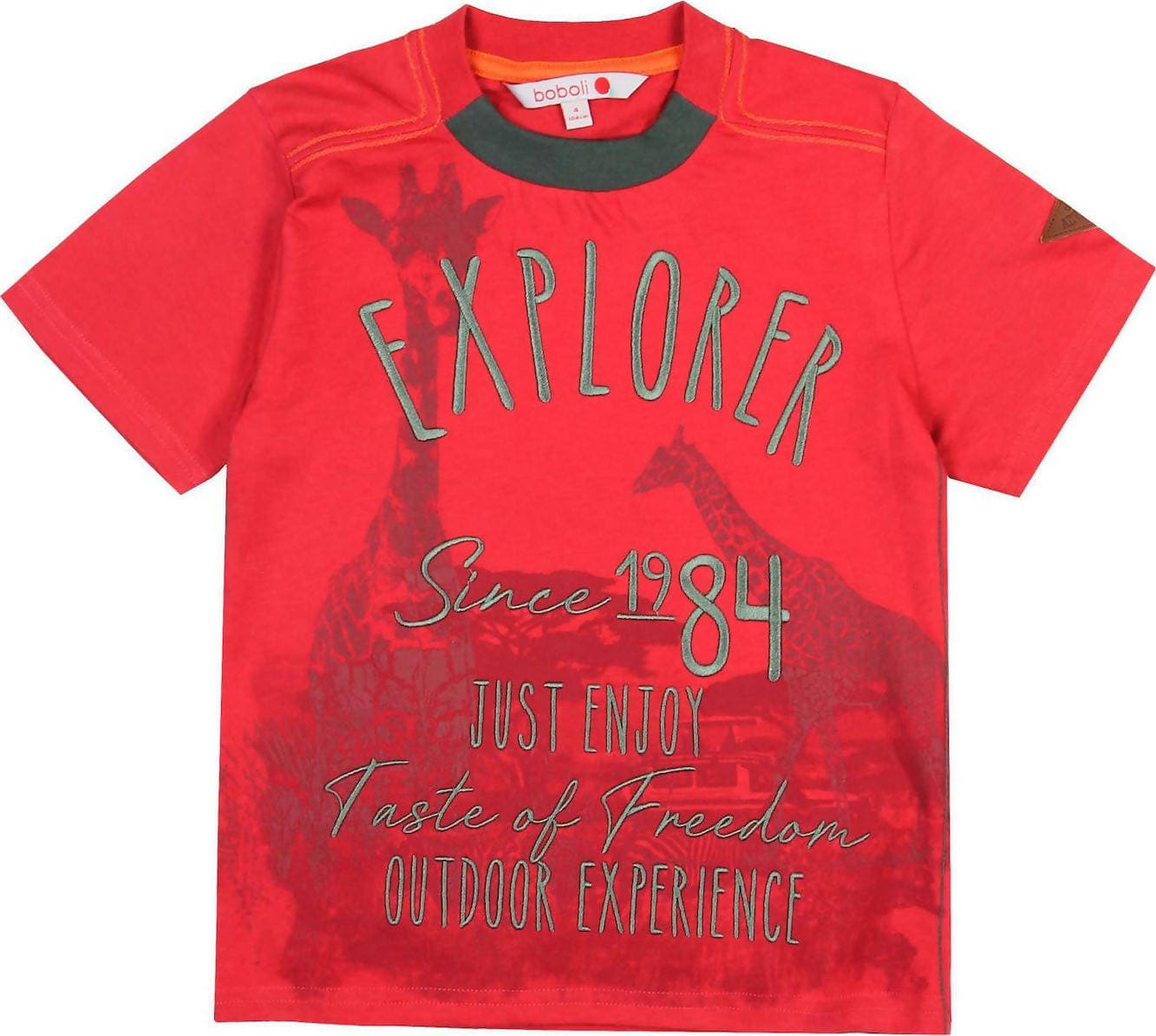 T-Shirt Bambino Estiva Rossa Mezze Maniche Girocollo Stampa Safari Colorata Maglia Estate Bimbo Maniche Corte 100% Cotone Red Rosso t-shirt bambino/ragazzo Piccole Canaglie - Tropea, Commerciovirtuoso.it