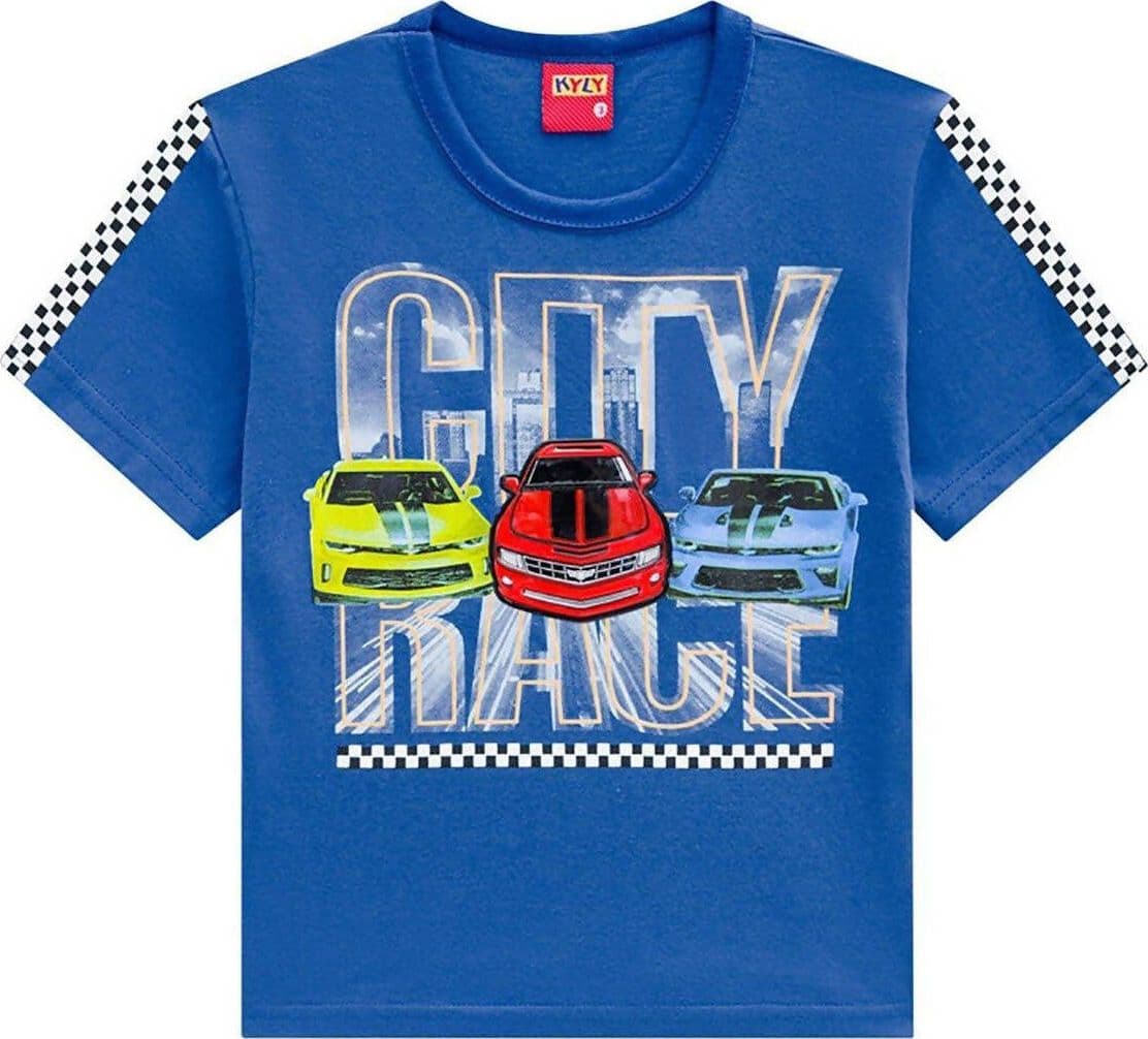 T-SHIRT Bambino Maniche Corte Blu Maglietta Kyly City Race Mezze Maniche Estiva Bambino Girocollo Maglia Estate Bimbo Stampata Macchine T-SHIRT Piccole Canaglie - Tropea, Commerciovirtuoso.it