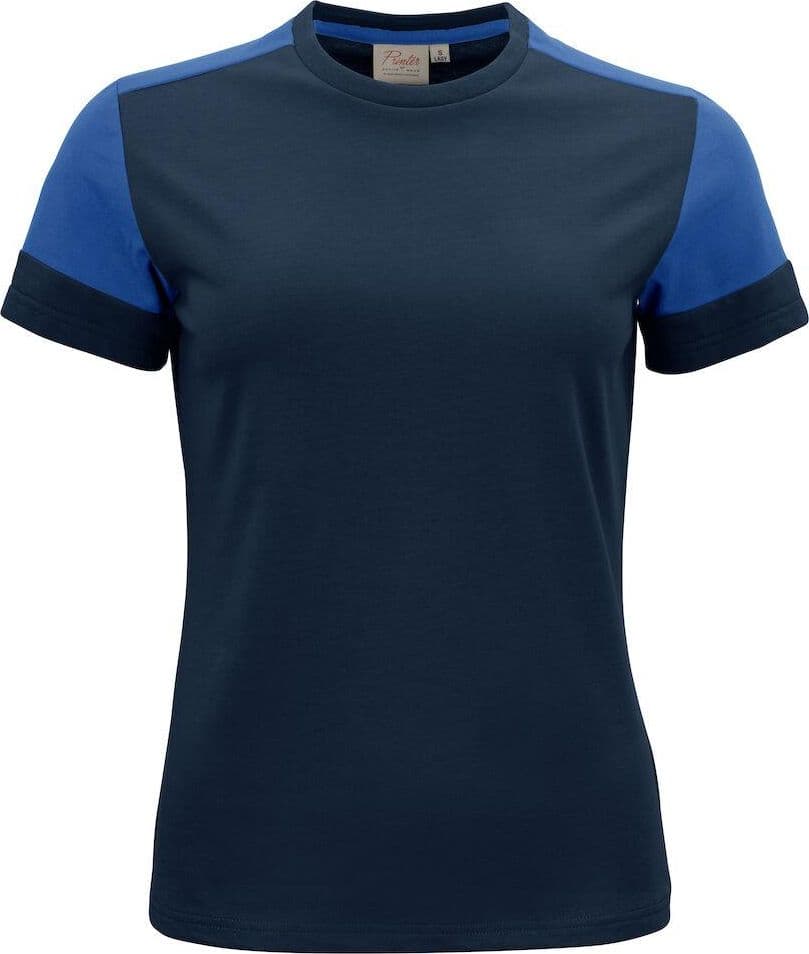 T-shirt Bicolore Prime Blu Royal Maglietta Donna Misto Cotone Organico Poliestere Riciclato Ecosostenibile in T-Shirt Dresswork - Como, commercioVirtuoso.it