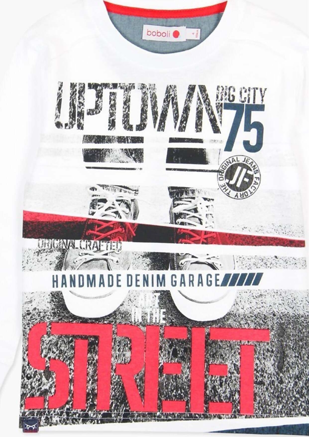 T-Shirt Bimbo bianca 100% Cotone Stampata Maglia Maniche Lunghe Multi Color Bambino Girocollo Colorata Maglietta t-shirt bambino/ragazzo Piccole Canaglie - Tropea, Commerciovirtuoso.it