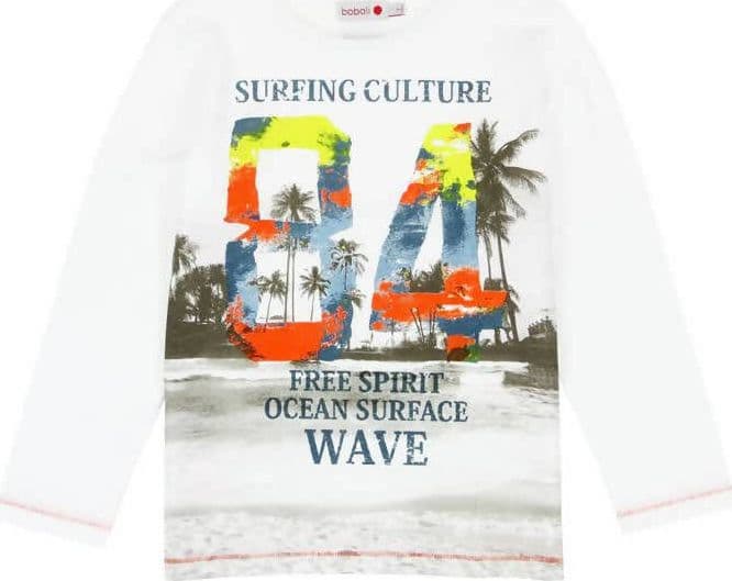 T-Shirt Bimbo Bianca 100% Cotone Stampata Multi Colore Maglia Maniche Lunghe 83 Spring Couture Bambino Girocollo Colorata Maglietta t-shirt bambino Piccole Canaglie - Tropea, Commerciovirtuoso.it