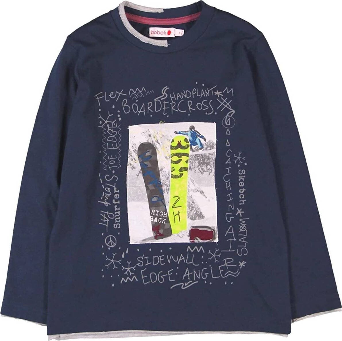 T-Shirt Bimbo Blu 100% Cotone Stampata Skateboard Maglia Maniche Lunghe Multi Color Bambino Girocollo Colorata Maglietta t-shirt bambino Piccole Canaglie - Tropea, Commerciovirtuoso.it