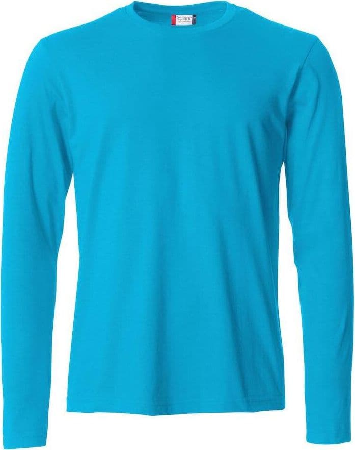 T-Shirt Clique Basic Manica Lunga Turchese Azzurro 145 gr in T-shirt Dresswork - Como, commercioVirtuoso.it