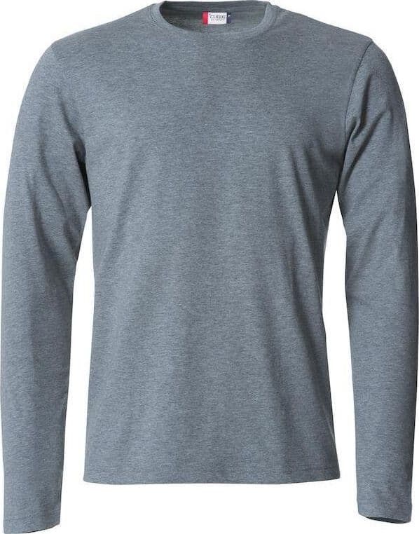 T-Shirt Clique Basic Manica Lunga Grigio Melange 145 gr in T-shirt Dresswork - Como, commercioVirtuoso.it
