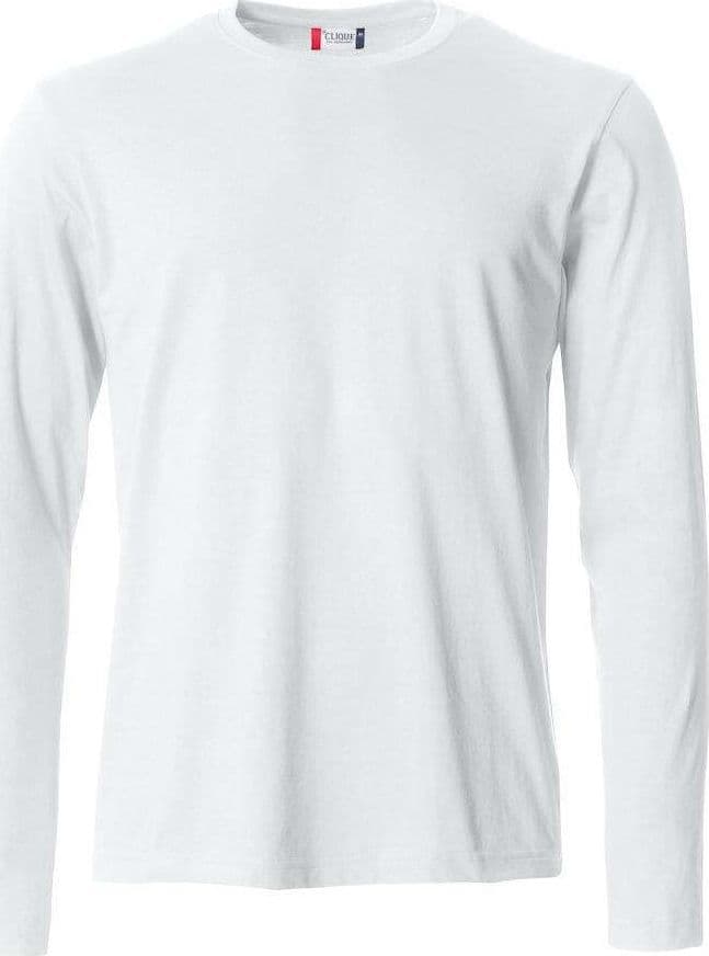 T-Shirt Clique Basic Manica Lunga Bianco 145 gr in T-shirt Dresswork - Como, commercioVirtuoso.it
