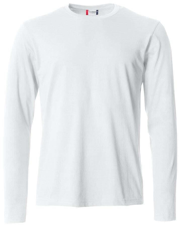 T-Shirt Clique Basic Manica Lunga Bianco 145 gr in T-shirt Dresswork - Como, commercioVirtuoso.it