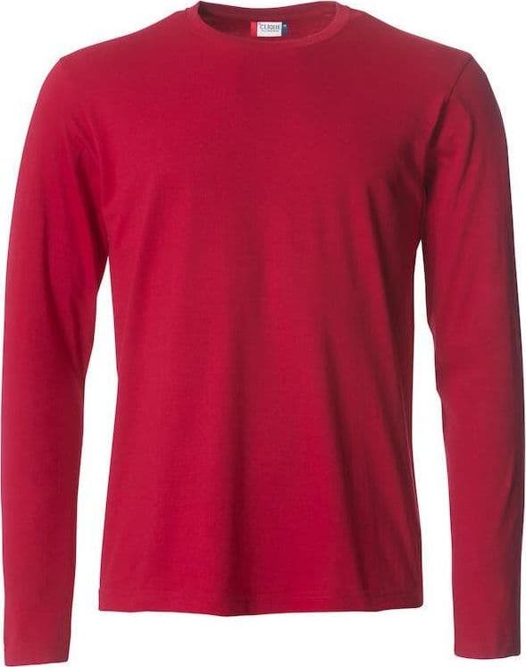 T-Shirt Clique Basic Manica Lunga Rosso 145 gr in T-shirt Dresswork - Como, commercioVirtuoso.it