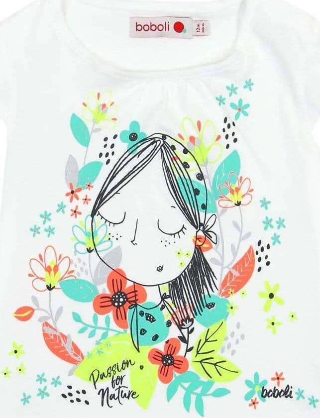 T-Shirt Estiva Bambina Maniche Corte Girocollo Maglietta Stampata Bimba 100% Cotone Maglia Mezze Maniche Bianco Bambino Estate Colorata Boboli t-shirt baby femmina Piccole Canaglie - Tropea, Commerciovirtuoso.it