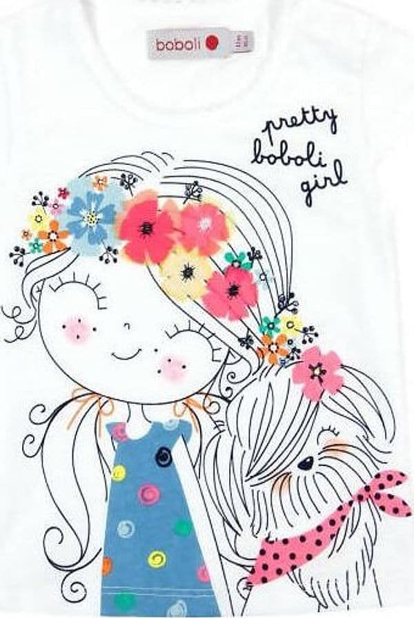 T-Shirt Estiva Bambina Maniche Corte Girocollo Maglietta Stampata Bimba 100% Cotone Maglia Mezze Maniche Bianco Bambino Estate Colorata Boboli t-shirt baby femmina Piccole Canaglie - Tropea, Commerciovirtuoso.it