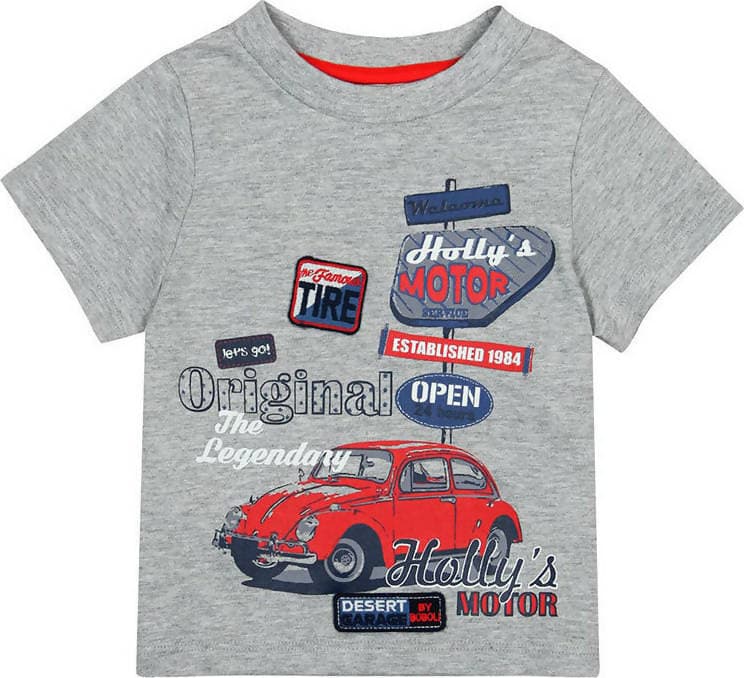 T-Shirt Estiva Bambino Grigia Stampa Multi Color Rossa Maggiolone Maglia Mezze Maniche Girocollo Gialla Maglietta Colorata 100% Cotone Bimbo Estiva t-shirt baby maschio Piccole Canaglie - Tropea, Commerciovirtuoso.it