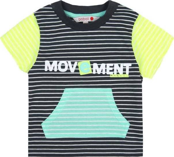 T-shirt Estiva Bambino Mezze Maniche Colorata Righe Fluo con Tasca Frontale Maglietta Maniche Corte Estate Bimbo in Cotone t-shirt baby maschio Piccole Canaglie - Tropea, Commerciovirtuoso.it