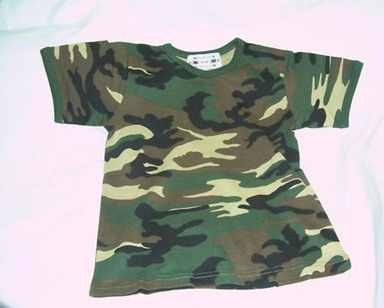 T-shirt Mimetica Woodland Bambino Girocollo Mezze Maniche 100% Moda/Bambini e ragazzi/Abbigliamento/T-shirt polo e camicie/T-shirt Il Distintivo - Pesaro, Commerciovirtuoso.it