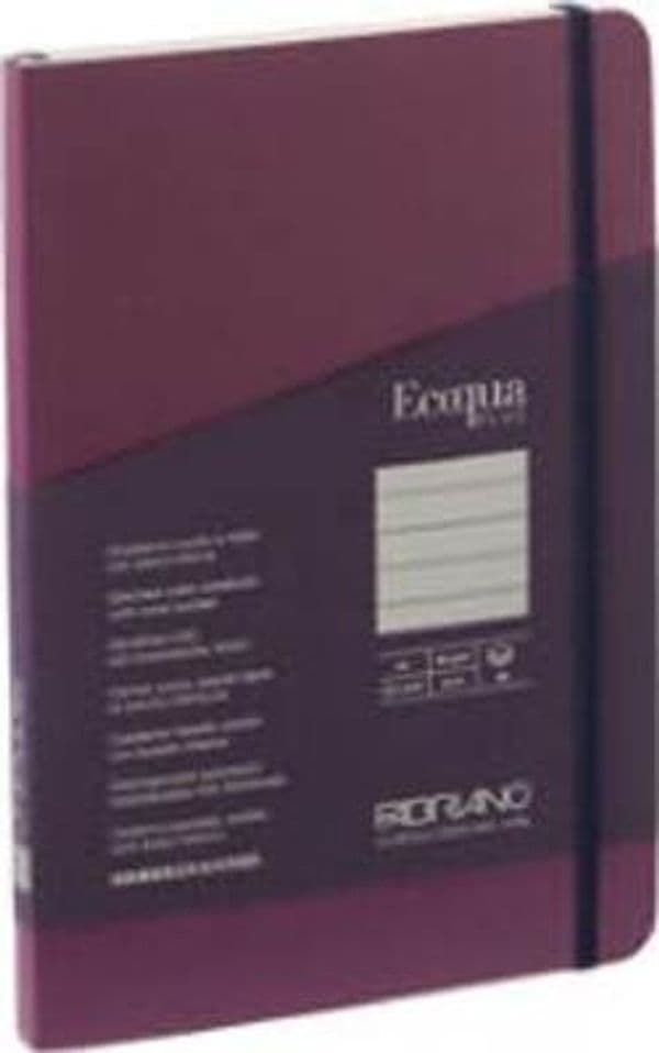 Taccuino EcoQua Plus - con elastico - rilegatura cucita - A5 - 5 mm - 80 fogli - righe - vino - Fabriano Cancelleria e prodotti per ufficio/Carta blocchi e quaderni/Blocchi appunti taccuini e diari/Blocchi appunti e taccuini Eurocartuccia - Pavullo, Commerciovirtuoso.it