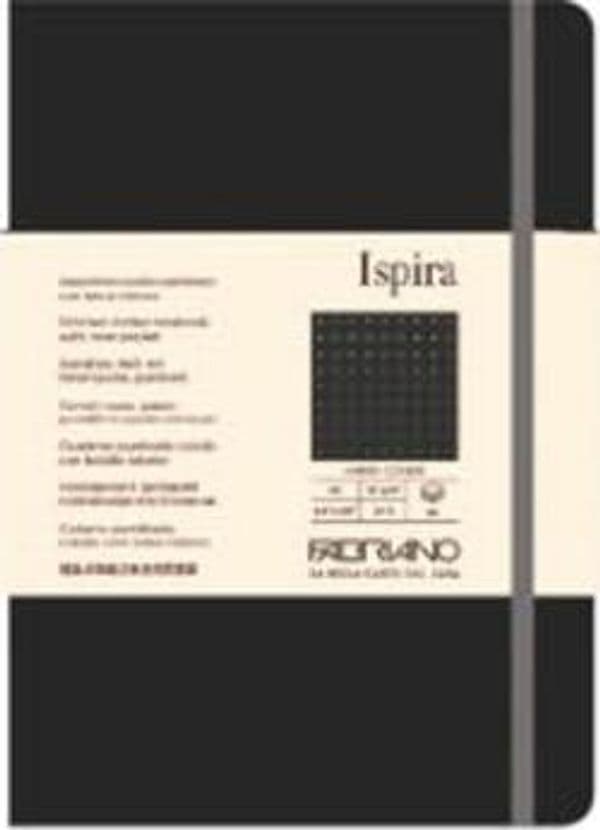 Taccuino Ispira - con elastico - copertina rigida - A5 - 96 fogli - puntinato - nero - Fabriano Cancelleria e prodotti per ufficio/Carta blocchi e quaderni/Blocchi appunti taccuini e diari/Blocchi appunti e taccuini Eurocartuccia - Pavullo, Commerciovirtuoso.it