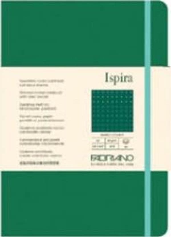 Taccuino Ispira - con elastico - copertina rigida - A5 - 96 fogli - puntinato - verde - Fabriano Cancelleria e prodotti per ufficio/Carta blocchi e quaderni/Blocchi appunti taccuini e diari/Blocchi appunti e taccuini Eurocartuccia - Pavullo, Commerciovirtuoso.it