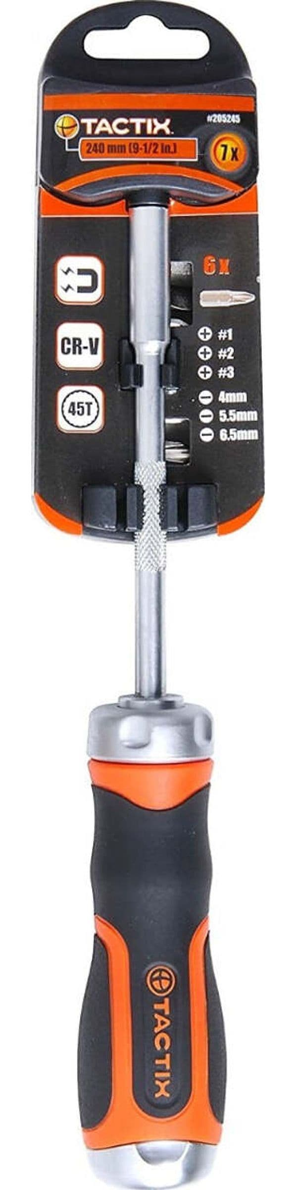 TACTIX---CACCIAVITE-PROFESSIONALE-A-CRICCHETTO-+-6-PUNTE-INCLUSE