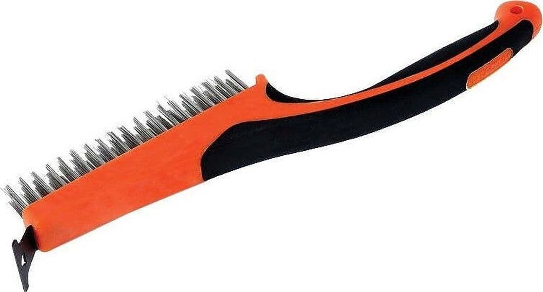 TACTIX---SPAZZOLA-CON-SETOLE-IN-ACCIAIO-INOX-+-RASCHIETTO-340MM