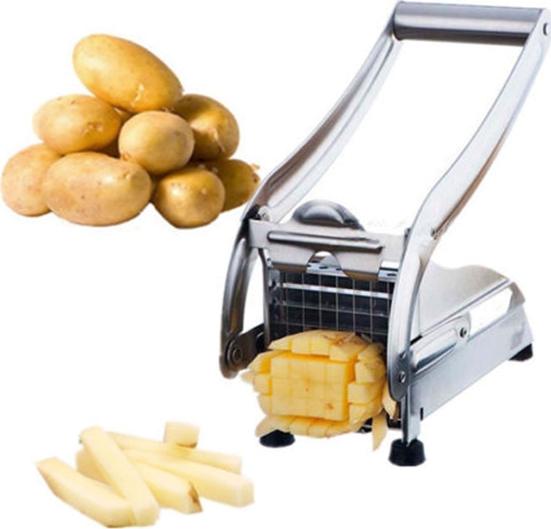 Taglia-Affetta-Patate-Pelapatate-Patatine-Fritte-Potato-Verdure-Carote-Acciaio
