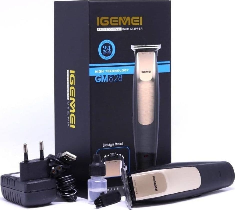 TAGLIA BARBA TRIMMER CAPELLI PROFESSIONALE BATTERIA RICARICABILE CORDLESS GM-828