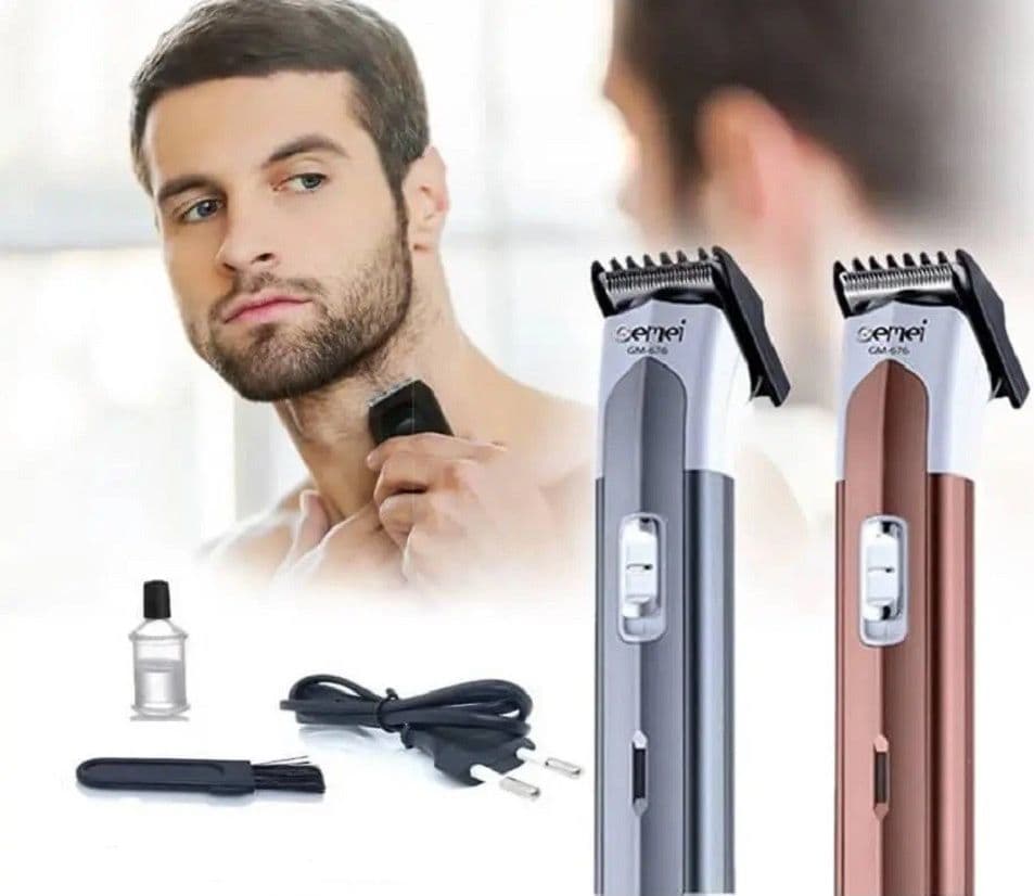 TAGLIACAPELLI BARBA TRIMMER ELETTRICO RICARICABILE PROFESSIONALE GM676 A BATTERIA