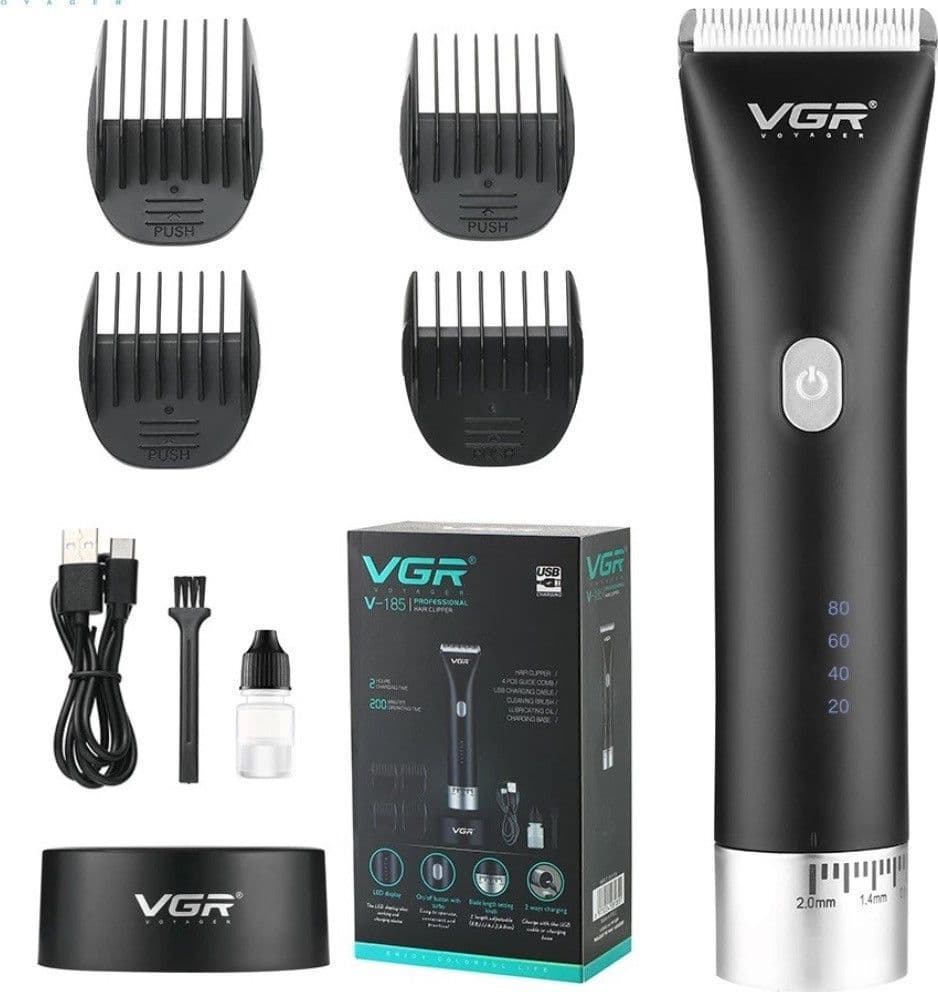 TAGLIACAPELLI REGOLABARBA V185 CORDLESS REGOLABILE PROFESSIONALE RICARICABILE USB