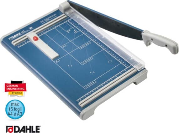 Taglierina a leva 533 - 340 mm (A4) - capacitA' taglio 15 fg - 450x285 mm - blu - Dahle Casa e cucina/Hobby creativi/Materiali per hobby creativi/Utensili per il taglio/Taglierine e lame per carta/Taglierine a leva Eurocartuccia - Pavullo, Commerciovirtuoso.it
