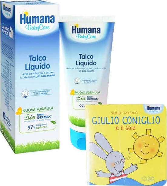 Talco Liquido Humana Baby Care per Bambini per Rinfrescare La Pelle Non Crea Irritazioni Pelli Asciutte Talco Con Storie Di Giulio Coniglio