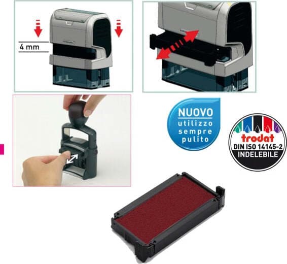 Tampone di ricambio 6-4910 - rosso - Trodat - conf. 3 pezzi Cancelleria e prodotti per ufficio/Archivio ufficio e accessori per scrivania/Etichette divisori per schedario e timbri/Timbri e materiali per timbri/Tamponi asciuga inchiostro Eurocartuccia - Pavullo, Commerciovirtuoso.it