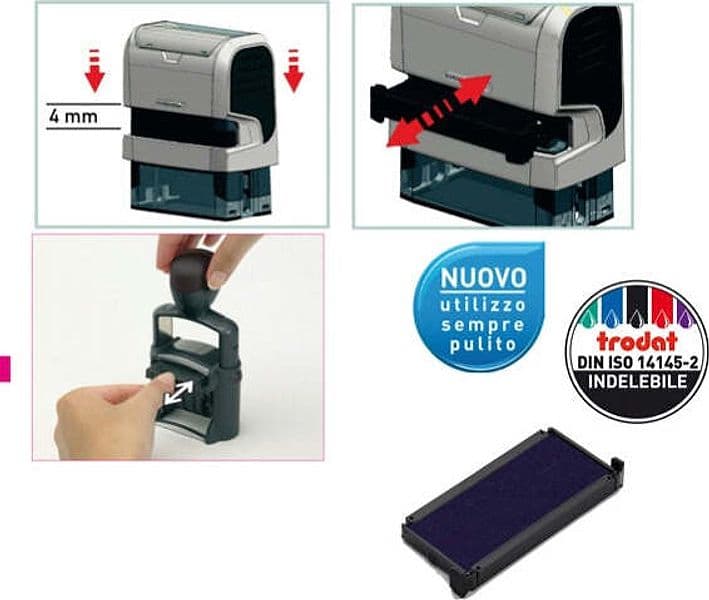 Tampone di ricambio 6-4913 - blu - Trodat - conf. da 3 pezzi Cancelleria e prodotti per ufficio/Archivio ufficio e accessori per scrivania/Etichette divisori per schedario e timbri/Timbri e materiali per timbri/Tamponi asciuga inchiostro Eurocartuccia - Pavullo, Commerciovirtuoso.it