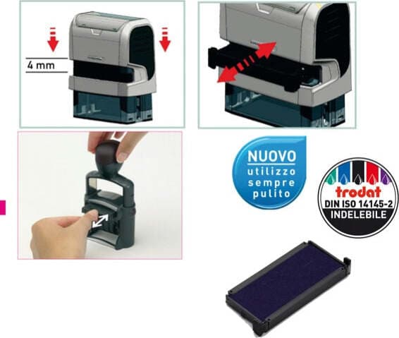Tampone di ricambio 6-4913 - blu - Trodat - conf. da 3 pezzi Cancelleria e prodotti per ufficio/Archivio ufficio e accessori per scrivania/Etichette divisori per schedario e timbri/Timbri e materiali per timbri/Tamponi asciuga inchiostro Eurocartuccia - Pavullo, Commerciovirtuoso.it