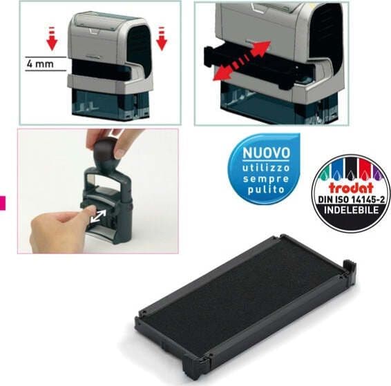 Tampone di ricambio 6-4914 - nero - Trodat - conf. 2 pezzi Cancelleria e prodotti per ufficio/Archivio ufficio e accessori per scrivania/Etichette divisori per schedario e timbri/Timbri e materiali per timbri/Tamponi asciuga inchiostro Eurocartuccia - Pavullo, Commerciovirtuoso.it