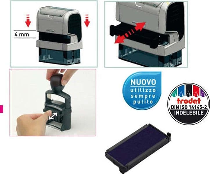 Tampone di ricambio 6-4915 - blu - Trodat - conf. 3 pezzi Cancelleria e prodotti per ufficio/Archivio ufficio e accessori per scrivania/Etichette divisori per schedario e timbri/Timbri e materiali per timbri/Tamponi asciuga inchiostro Eurocartuccia - Pavullo, Commerciovirtuoso.it