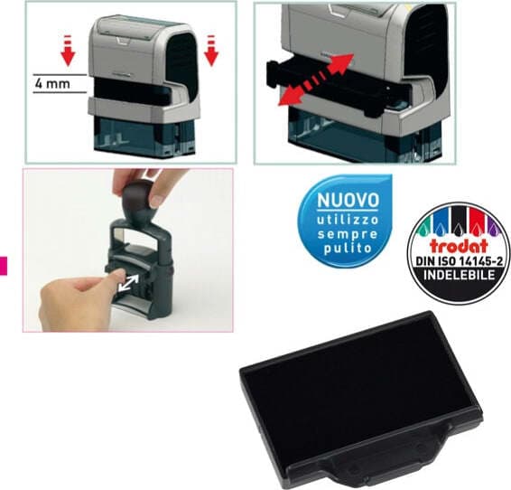 Tampone di ricambio 6-53 - nero - Trodat - conf. 3 pezzi Cancelleria e prodotti per ufficio/Archivio ufficio e accessori per scrivania/Etichette divisori per schedario e timbri/Timbri e materiali per timbri/Tamponi asciuga inchiostro Eurocartuccia - Pavullo, Commerciovirtuoso.it