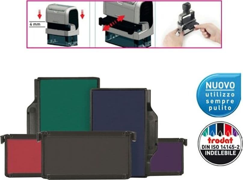 Tampone di ricambio 6-9413 - nero - Trodat - conf. 2 pezzi Cancelleria e prodotti per ufficio/Archivio ufficio e accessori per scrivania/Etichette divisori per schedario e timbri/Timbri e materiali per timbri/Tamponi asciuga inchiostro Eurocartuccia - Pavullo, Commerciovirtuoso.it