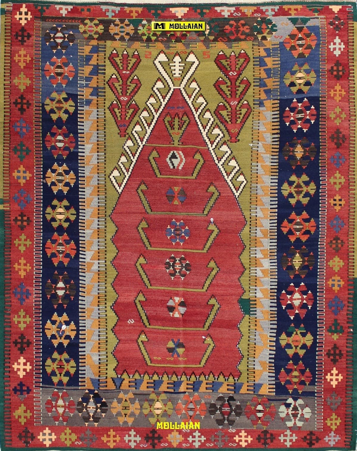 Tappeto Kilim D'epoca Anatolia 190x155 Cm Verde E Rosa Salmone Kilim Anatolico Originale Certificato In Lane E Cotone Casa e cucina/Tessili per la casa/Tappeti e tappetini/Tappeti Mollaian Tappeti - Lecce, Commerciovirtuoso.it